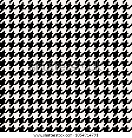 Houndstooth seamless pattern black and white. Vector illustration.