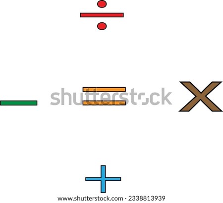 simple icons colorful math symbols