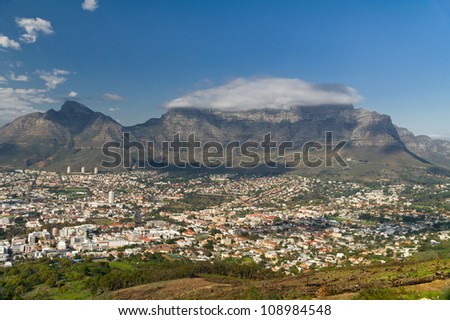 Beautiful view of Cape Town and Table mountain, South Africa