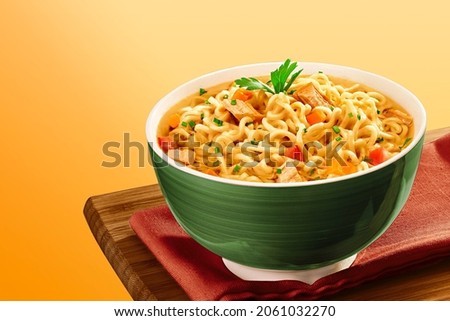 Lamen with vegetable and vegetable broth                