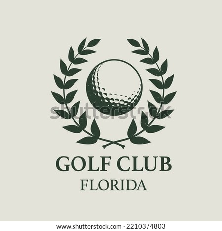 golf logo with laurel and ball