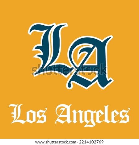 LA Letter, los angeles logo, yellow  background