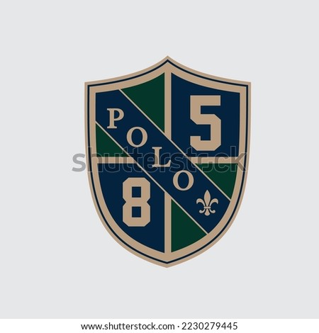 Heraldic shield whit numbers, varsity numbers