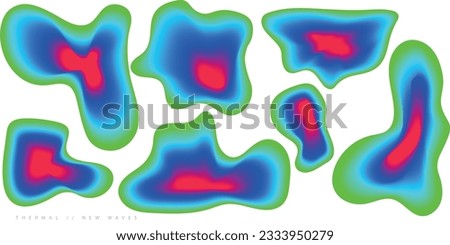 multicolored heat map, with organic shapes