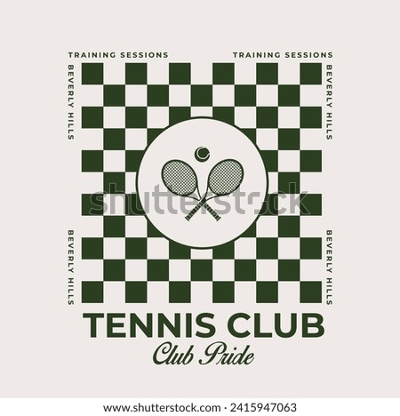 tennis logo, tennis club, two rackets and ball