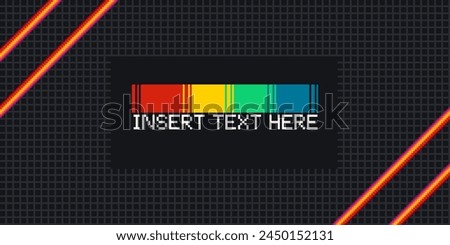 Pixel Art Style Black Background with Grid and Red Slash Beam at Corner