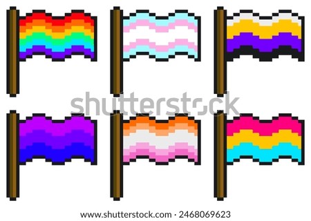 Variant of Pride Flag, Pixel Icon Set