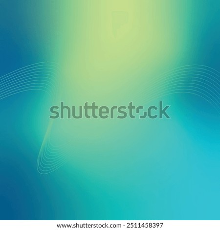 Ethereal Blue and Green Gradient Lighting Background with Abstract Flowing Lines