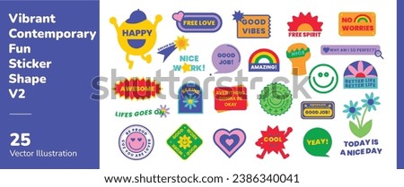 Vibrant Contemporary Fun Sticker Shape 2