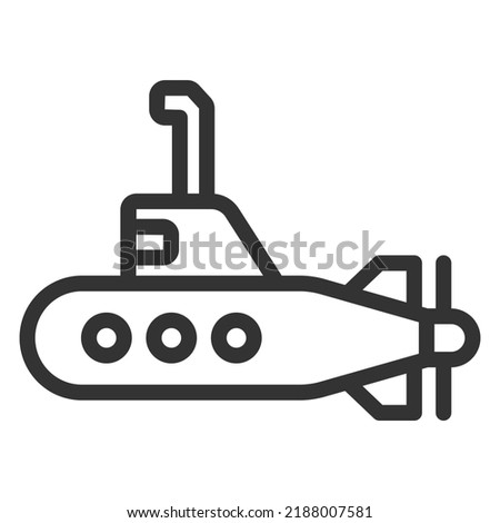 Submarine with periscope - background, white, web, illustration, symbol, sign, icon, outline