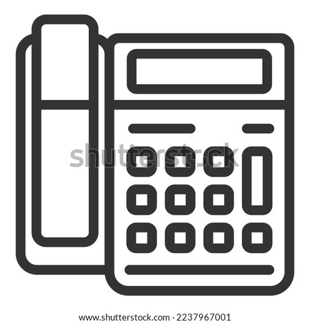 Landline phone - icon, illustration on white background, outline style