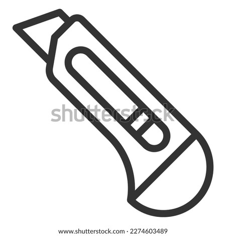 Construction knife - icon, illustration on white background, outline style