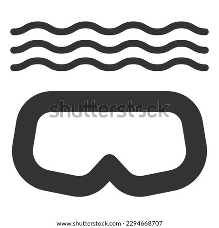 Diving mask  - icon, illustration on white background, glyph style