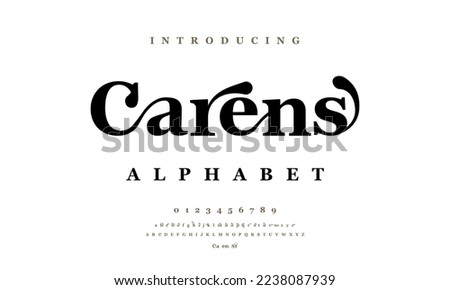 Carens abstract simple fashion wedding alphabet. Elegant ligature typography design