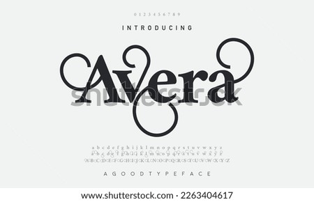 Avera abstract simple luxury font alphabet