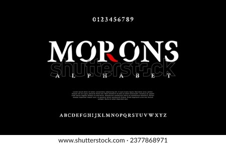 Morons creative modern urban alphabet font. Digital abstract moslem, futuristic, fashion, sport, minimal technology typography. Simple numeric vector illustration