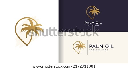 Palm oil logo design with modern abstract concept Premium Vector