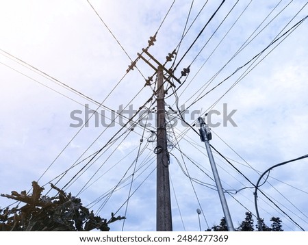 Similar – Image, Stock Photo cord Chaos Muddled Cable