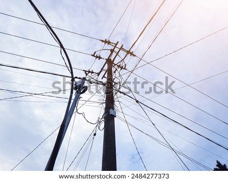 Similar – Image, Stock Photo cord Chaos Muddled Cable