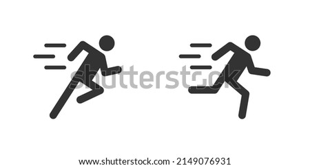 Man fast run icon. Running man sign. Sport symbol. Flat vector illustration.