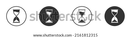 Hour glass Icon set. Flat vector illustration.