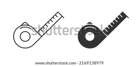 Measurement tape icon. Tape measure icon. Roulette construction symbol. Vector illustration.