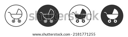 Baby stroller icon. Simple baby carriage icon. Vector illustration.