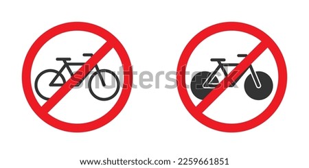Bike forbidden icon. No bicycle sign. Vector illustration.