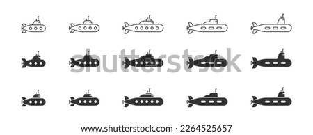 Submarine icon set. Simple design. Vector illustration.