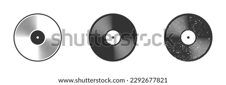 Vinyl plate disc icon. Vinyl record symbol. Vector illustration.