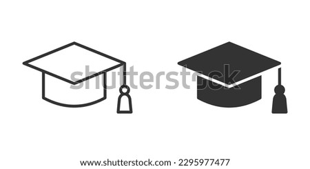 Student hat. Simple design. Vector illustration.
