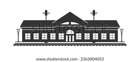 Railway station silhouette. Vector illustration.
