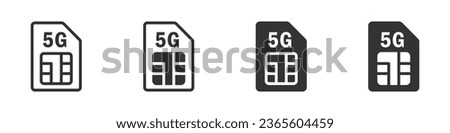 5g sim card icon. Vector illustration.