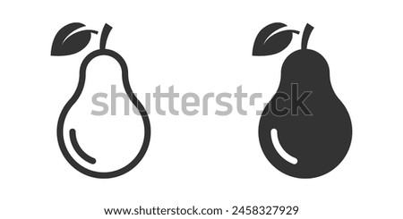 Pear icon isolated on a white background. Vector illustration.