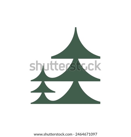 Similar – Image, Stock Photo Pine trees and residential buildings