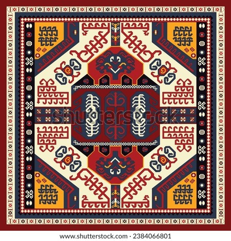 Azerbaijan national carpet illustration.Can be use all work