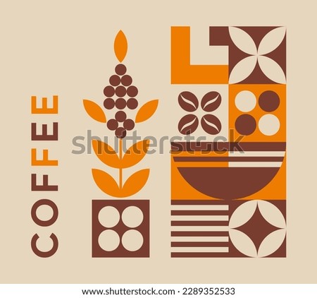 Illustration for cafe and restaurant menus. Package with coffee branch. Packaging design for shop.