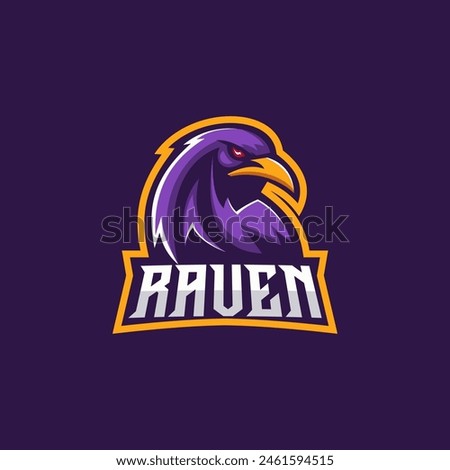 modern raven esport logo vector illustration