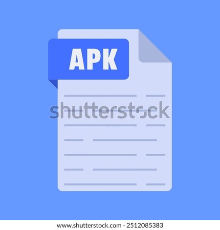 Simple and modern apk file extension vector illustration flat design isolated on blue background