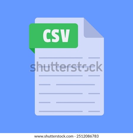 Simple and modern csv file extension vector illustration flat design isolated on blue background