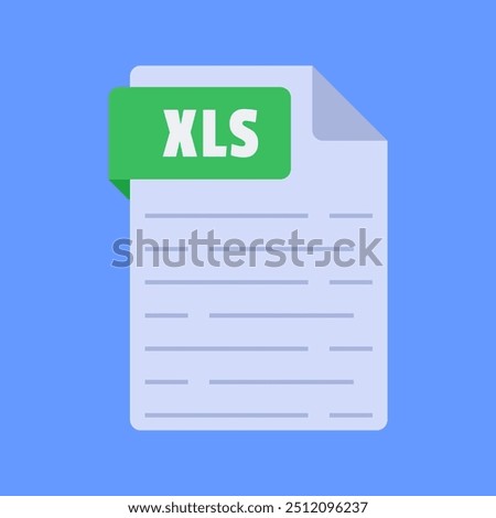 Simple and modern xls file extension vector illustration flat design isolated on blue background