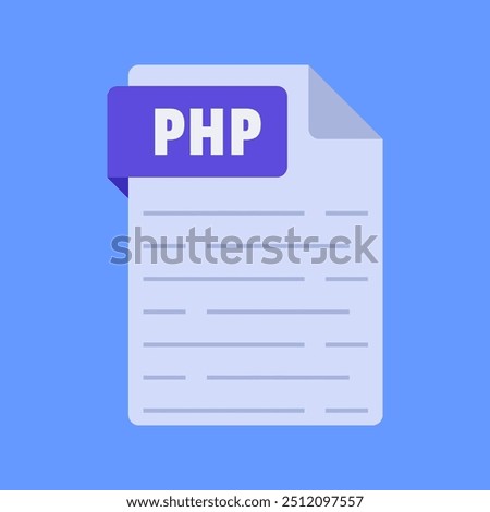 Simple and modern php file extension vector illustration flat design isolated on blue background