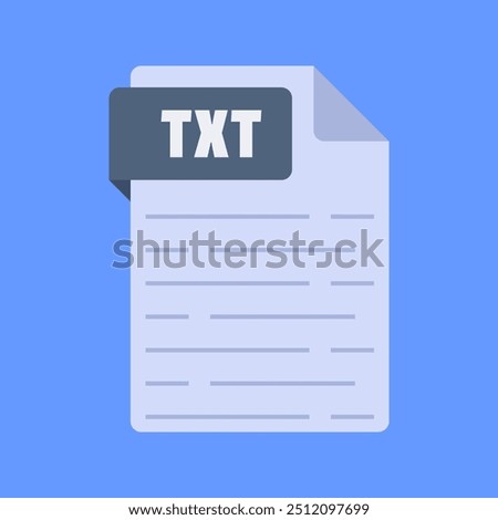 Simple and modern txt file extension vector illustration flat design isolated on blue background