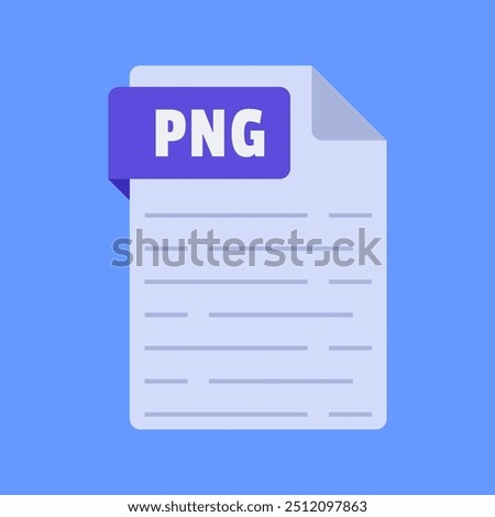 Simple and modern png file extension vector illustration flat design isolated on blue background