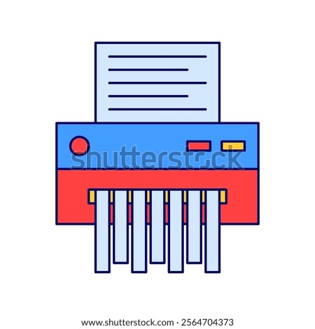 Simple and minimal paper shredder icon vector illustration, paper shredder icon vector in lineal color style perfect for business project needed on a white background