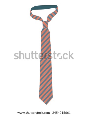 Men's striped tie. Isolated vector illustration for your design