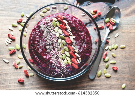 Similar – Image, Stock Photo Shelled hemp seeds superfood in white bowl