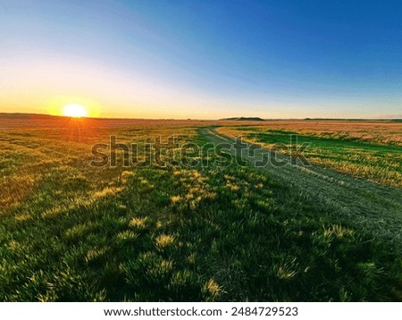 The last rays of a summer day over an endless Montana prairie