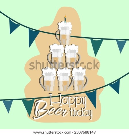 Happy beer day, National Beer Day, vector illustration, flyer, banner, social media post, poster, typography, icons, October 27th, Get Together and have fun with friends benefits of drinking beer