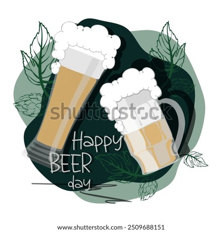 Happy beer day, National Beer Day, vector illustration, flyer, banner, social media post, poster, typography, icons, October 27th, Get Together and have fun with friends benefits of drinking beer